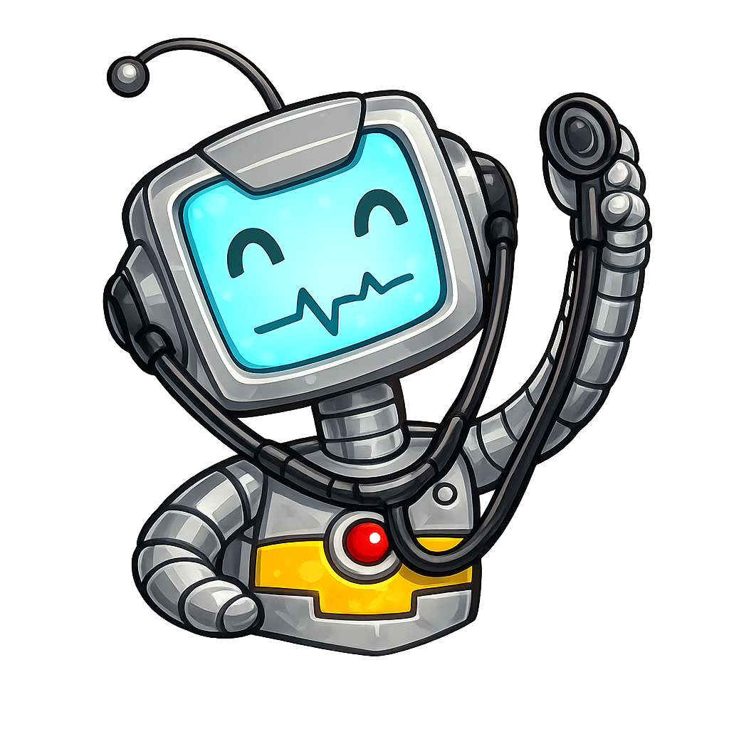 MyLTCApps AI assistant with a stethoscope — AI built for healthcare operations